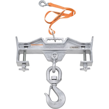 Global Industrial Double Fork Forklift Hook Attachment, Swivel Hook, 10,000 Lb. Cap. 988986